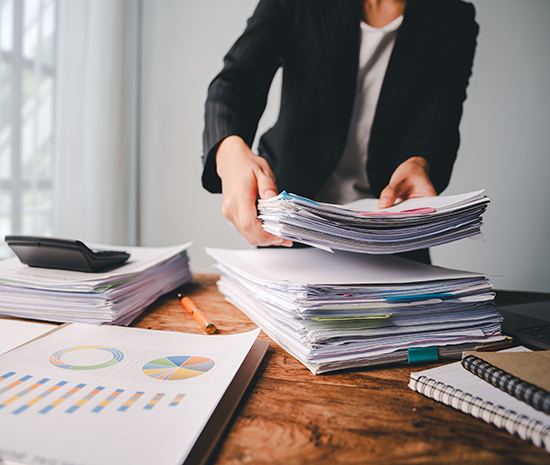 woman doing paperwork